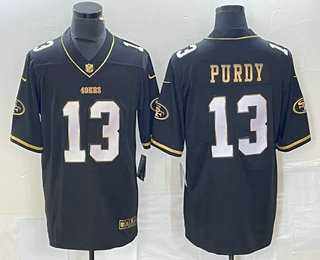 Mens San Francisco 49ers #13 Brock Purdy Black Gold Vapor Untouchable Limited Stitched Jersey Dzhi->->NFL Jersey
